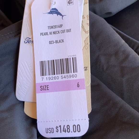 Tommy Bahama pearl hi neck cut out one piece - Picture 2 of 2